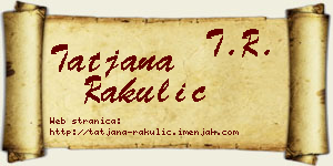 Tatjana Rakulić vizit kartica